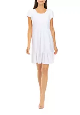 52seven Women's Short Sleeve Tier Textured Knit Dress