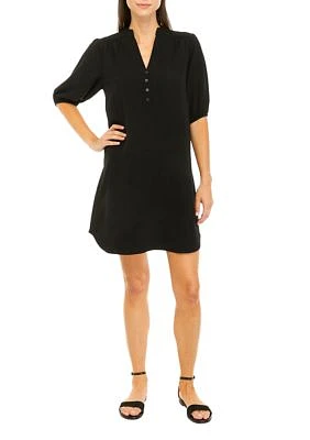 Women's Elbow Puff Sleeve Shirtdress