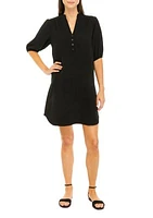 Women's Elbow Puff Sleeve Shirtdress