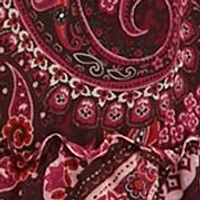 Women's Long Sleeve Paisley Tie Neck Chiffon Dress