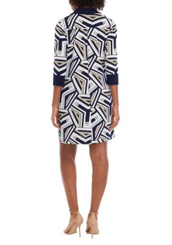 Women's 3/4 Sleeve Printed Dress