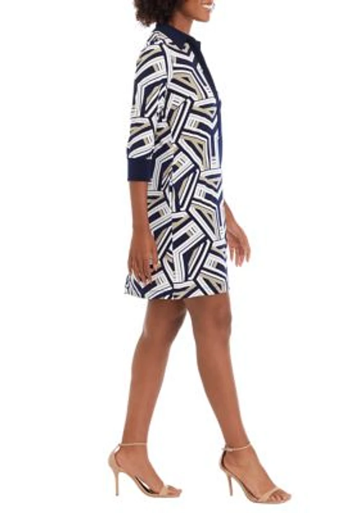 Women's 3/4 Sleeve Printed Dress