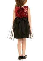 Toddler Girls Sequin & Tulle Party Dress