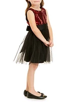 Toddler Girls Sequin & Tulle Party Dress