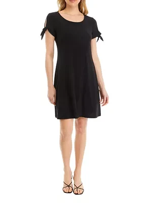 Women's Short Tie Sleeve A-Line Dress