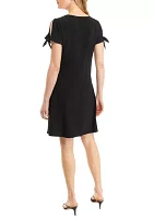 Women's Short Tie Sleeve A-Line Dress