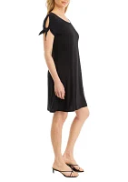 Women's Short Tie Sleeve A-Line Dress