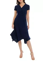 Women's Short Sleeve V-Neck Hanky Dress