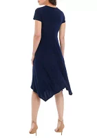 Women's Short Sleeve V-Neck Hanky Dress