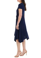 Women's Short Sleeve V-Neck Hanky Dress