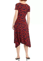 Women's Printed Side Wrap Fit and Flare Dress