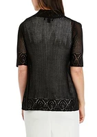 Women's Short Sleeve Crochet Open Knit Shrug