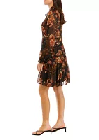 Women's Floral Printed Chiffon Babydoll Dress