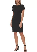 Women's Puff Sleeve Scuba Shift Dress