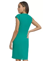 Women's Ruched Sheath Midi Dress