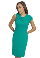 Women's Ruched Sheath Midi Dress