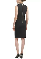 Women's Sleeveless Bow Halter Neck Sheath Dress