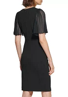 Women's Crew Neck Solid Sheath Dress