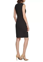 Women's Sleeveless Wrap Waist Sheath Dress