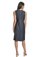 Women's Sleeveless Scuba Crepe Sheath Dress