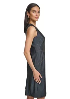 Women's Sleeveless Scuba Crepe Sheath Dress