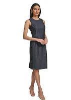 Women's Sleeveless Scuba Crepe Sheath Dress