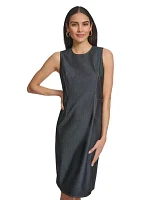 Women's Sleeveless Scuba Crepe Sheath Dress