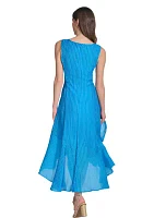 Women's Sleeveless Halter Knit Fit and Flare Dress