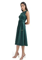 Women's Sleeveless Solid Suede Sheath Dress