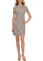 Women's Short Sleeve Printed Sheath Dress