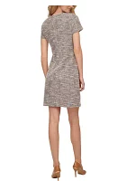 Women's Short Sleeve Printed Sheath Dress