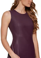 Women's Sleeveless Crew Neck Solid Sheath Dress