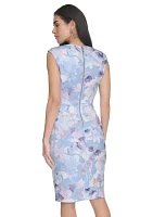 Women's Sleeveless Floral Printed Sheath Dress