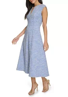 Women's Cap Sleeve Printed A-Line Dress