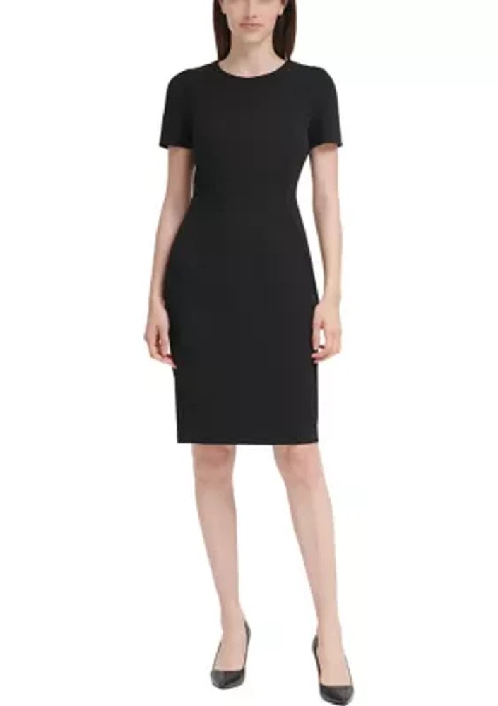 Short Sleeve Scuba Midi Dress