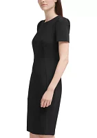 Short Sleeve Scuba Midi Dress