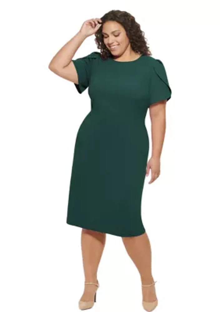 Plus Solid Sheath Dress