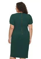 Plus Solid Sheath Dress