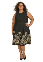 Plus Floral Printed A-Line Dress