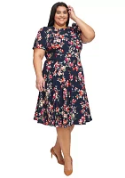 PLus Puff Sleeve Floral Dress