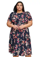 PLus Puff Sleeve Floral Dress