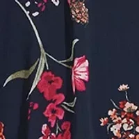 Plus Bell Sleeve V-neck Floral A-Line Dress