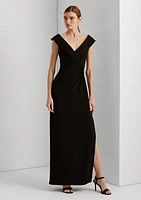 Jersey Off-the-Shoulder Gown