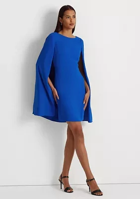 Cape Georgette Cocktail Dress