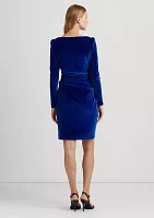Velvet Puff-Sleeve Cocktail Dress