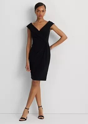 Jersey Off the Shoulder Cocktail Dress