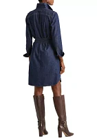 Women's Belted Denim Shirtdress