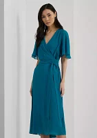 Women's Belted Georgette Dress