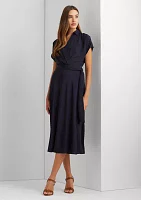 Belted Crepe Dress