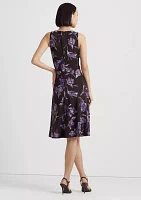 Women's Floral Surplice Jersey Sleeveless Dress